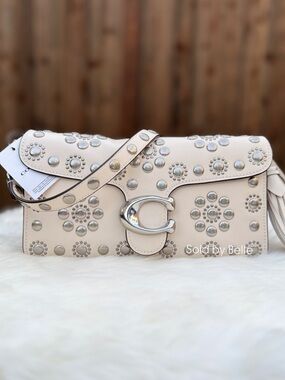 NWT Coach Tabby 26 Chalk Western Rivets